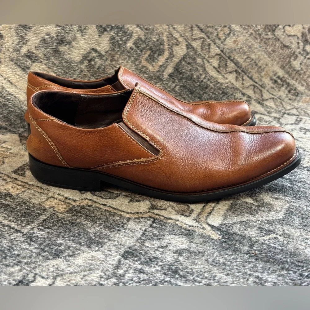 Johnston and Murphy J&M Flex Brown Leather Slip-On Dress Shoes Men’s Size 10.5